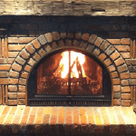 Photo of brick fireplace